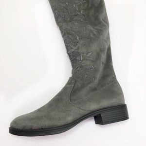 Circus by Sam Edelman Women's Hanover Lace Back Signature Thigh High Boots Gray Size 8.5 M